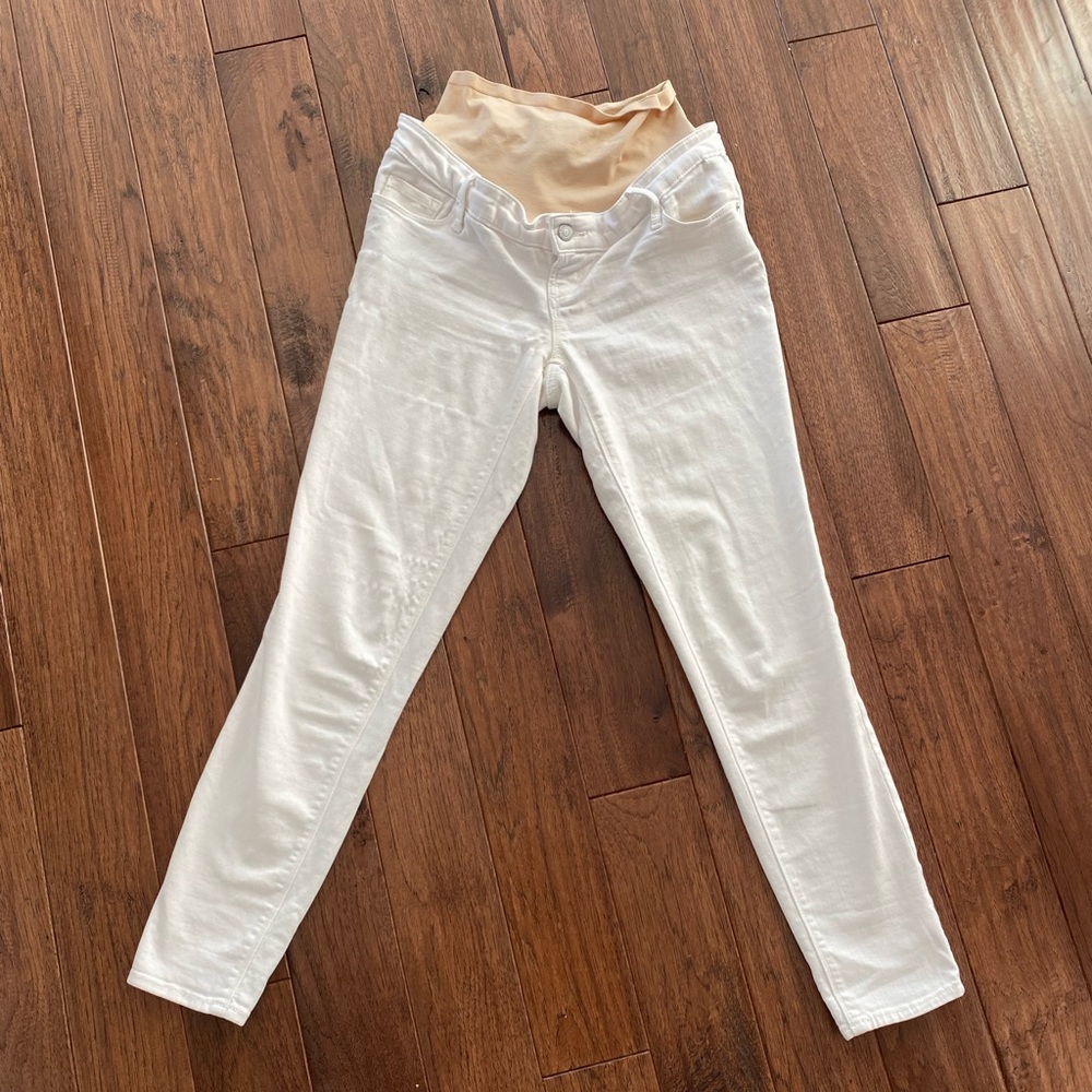 White maternity jeans